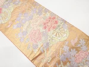 花車模様織り出し袋帯